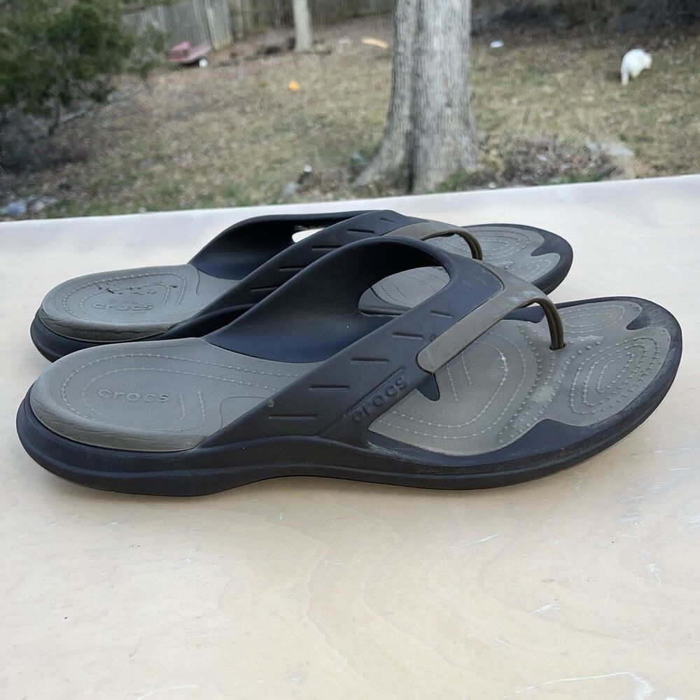 Crocs Brown Classic Flip Flops Sandals Shoes  Sz Men’s 15